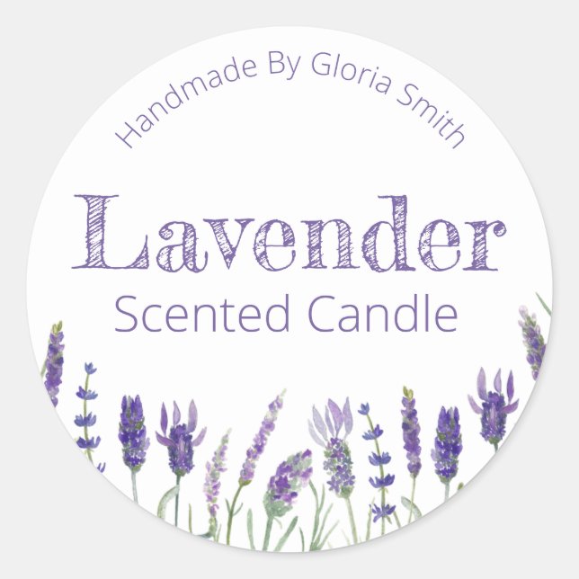 Lavender Scented Candle Runder Aufkleber (Vorderseite)