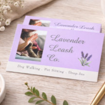 Lavender Script Business Card QR Code Service Menu