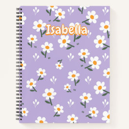 Lavender Seamless Daisy Floral Pattern Notizbuch