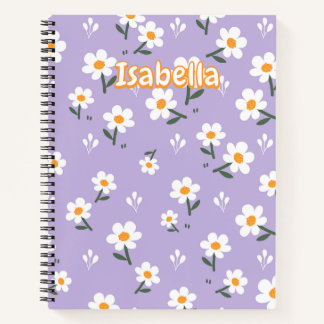 Lavender Seamless Daisy Floral Pattern Notizbuch