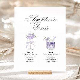 Lavender Signature Drinks Wedding Sockelschild