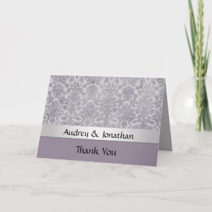 Lavender Silver Grunge Look Damask Merci