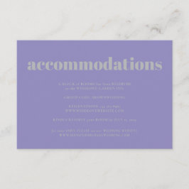 Lavender Silver Minimalist Wedding Accommodations Begleitkarte