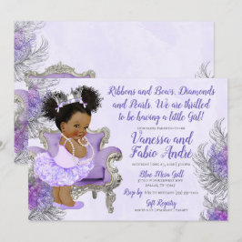 Lavender Silver Princess Baby Dusche Einladung