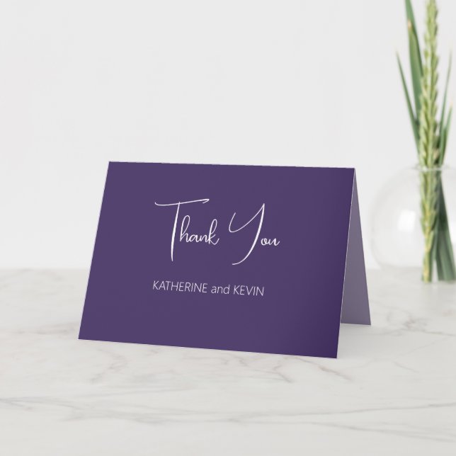 Lavender Simple Wedding Dankeschön Card Dankeskarte (Vorderseite)