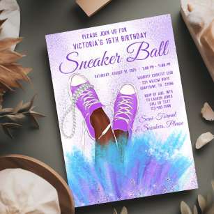 Lavender Sneaker Ball Geburtstagsparty Einladung