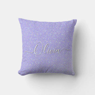 Lavender Sparkle Soft Pastell Individuelle Name Kissen
