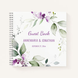 Lavender Stems and Light Green Mariage livre d'hôt