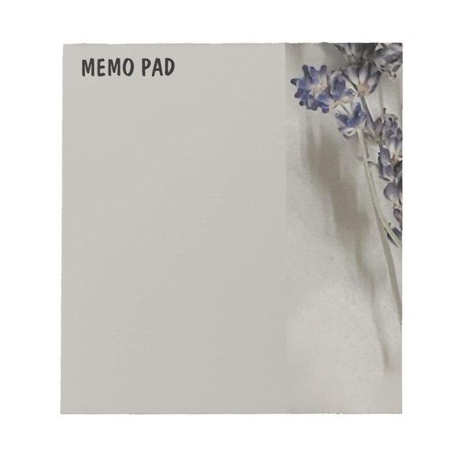 Lavender Stiele mit grauen Highlights Notizblock (Vorderseite)