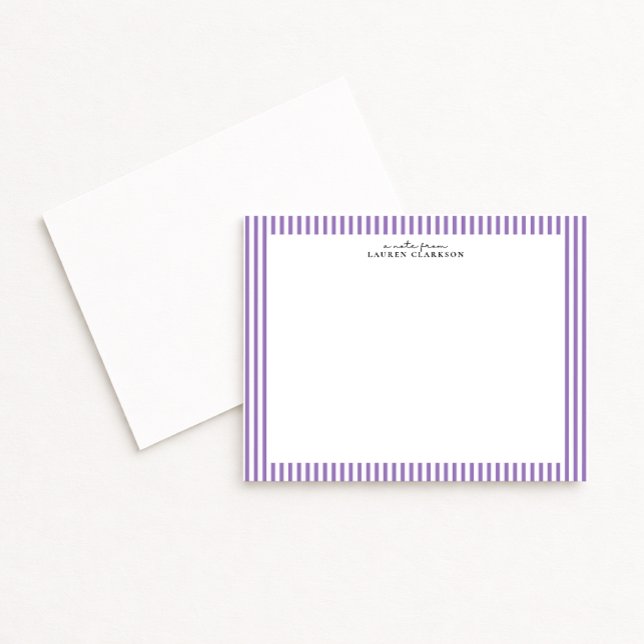 Lavender Stripe Border Note Card Einladung (Von Creator hochgeladen)