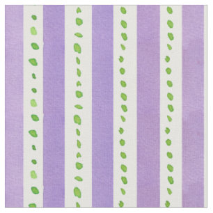Lavender Stripe Limette Grüne Wasserfarben Punkte Stoff