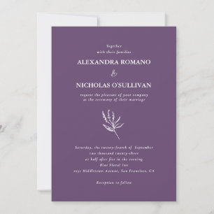 Lavender Sumple Modern Floral Wedding Einladung