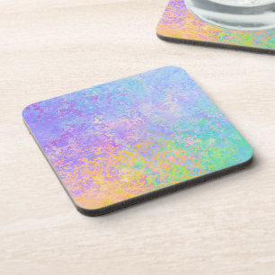 Lavender Sunrise Pastel Neon Alkohol Tinte Abstrak Getränkeuntersetzer