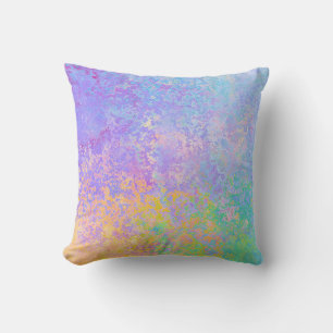 Lavender Sunrise Pastel Neon Alkohol Tinte Abstrak Kissen