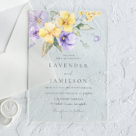 Lavender & Sunshine Floral Summer Wedding Acryleinladungen