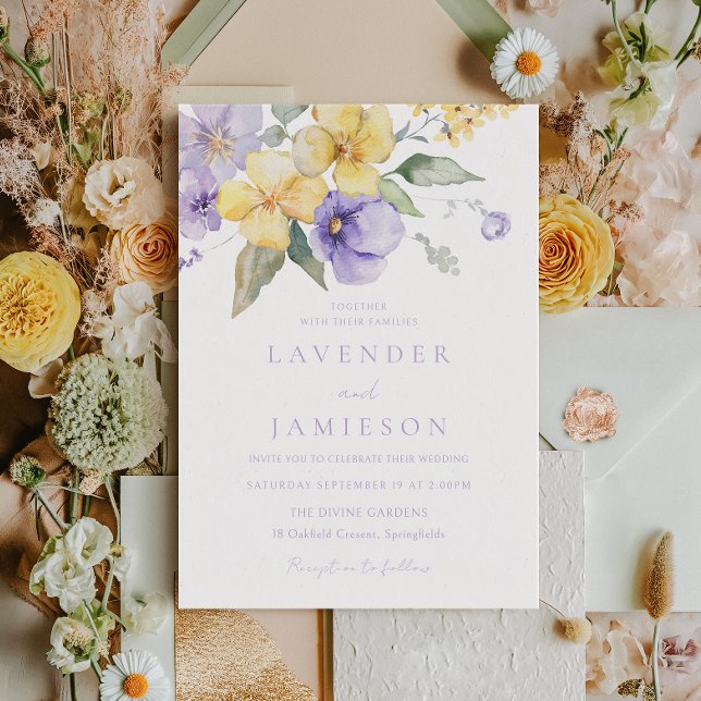 Lavender & Sunshine Floral Summer Wedding Einladung (Von Creator hochgeladen)