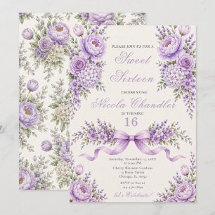 Lavender Sweet Sixteen Einladung