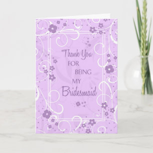 Lavender Swils Merci Bridesmaid Card