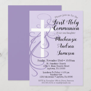Lavender Swirl Erste Einladung zur Heiligen Kommun