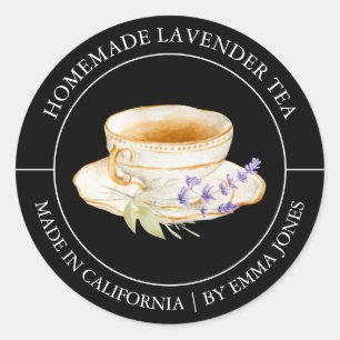 Lavender Tea Modernes Label Runder Aufkleber