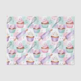 Lavender Teal Cupcake Whimsical Baking Seidenpapier