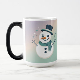 Lavender Teal Sparkling Snowman Morphing Mug Verwandlungstasse