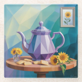 Lavender Teapot Kubist Art Glass Untersetzer