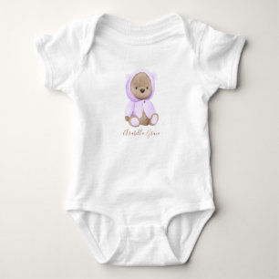 Lavender Teddy Bear Personalisiert Name Baby Baby Baby Strampler