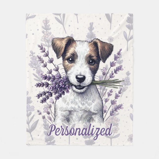 Lavender Terrier Liebe Fleecedecke (Vorderseite)