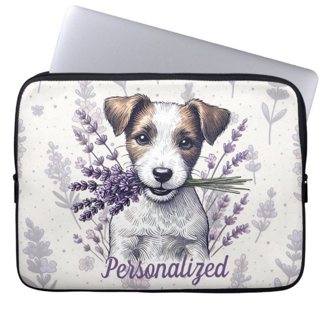 Lavender Terrier Liebe Laptopschutzhülle (Vorderseite)