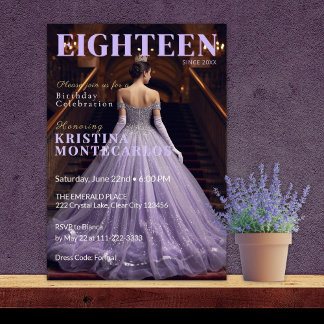 Lavender Themed Achtzehnte Geburtstagszeitschrift  Einladung