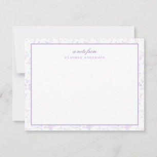 Lavender Toile Personalisierte Blumengestation Mitteilungskarte