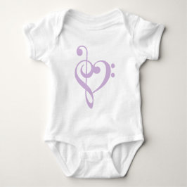 Lavender Treble Clef & Bass Clef Herz Baby Strampler