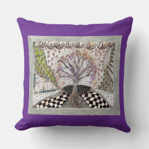 Lavender Tree Throw Kissen