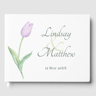 Lavender Tulip Solo Moderne Hochzeit Gästebuch