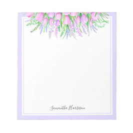 Lavender Tulips Bouquet Spring Vibes Floral Notizblock