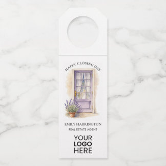 Lavender-Tür-Aquarell-Abschluss-Immobilienmaklerin Flaschenanhänger