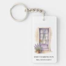 Lavender-Tür-Aquarell-Logo Immobilienmakler