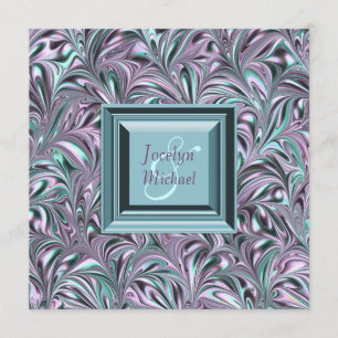 Lavender Turquoise bleu mariage invitations