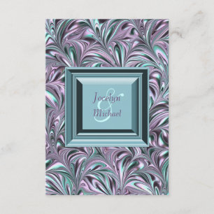 Lavender und Aquamarin Blue Wedding RSVP