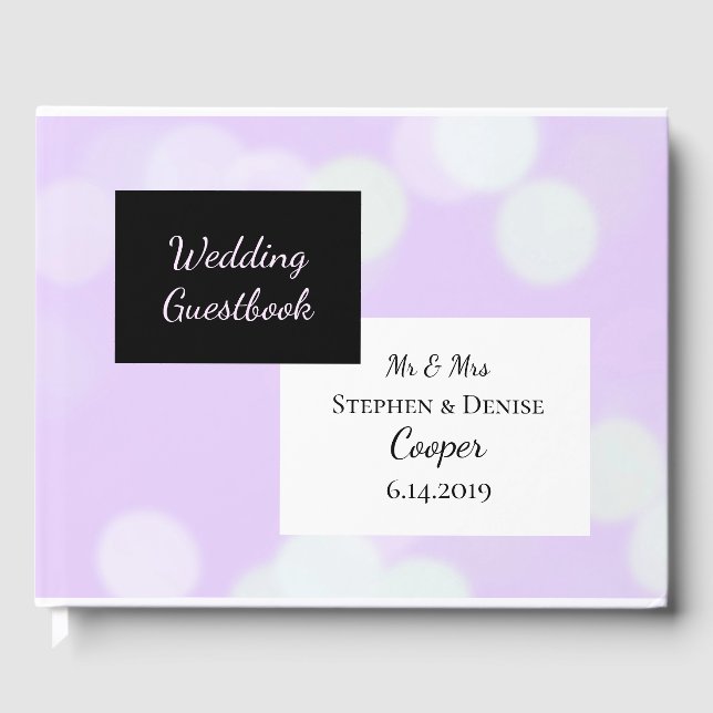 Lavender und Black Elegante Wedding Gästebuch (Vorderseite)