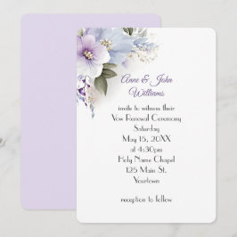 Lavender und Blue Floral Vow Erneuerung Einladung