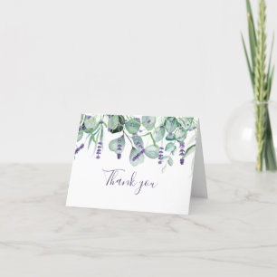 Lavender und Eukalyptus Floral Wedding Vielen Dank Dankeskarte