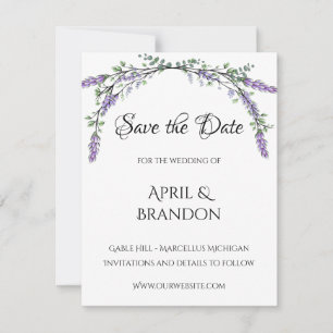 Lavender und Eukalyptus Wedding Save The Date