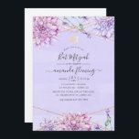 Lavender und Gold Floral Geometric Bat Mitzvah Einladung<br><div class="desc">Pastelllavender und Imitate Gold Glitzer geometrische Fledermaus Mitzvah Einladung mit Akzenten von blau und ätherisch grün.</div>