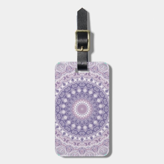 Lavender und Lilac Mandala Pattern Gepäckanhänger (Vorderseite vertikal)