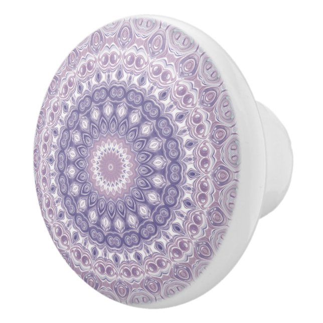 Lavender und Lilac Mandala Pattern Keramikknauf (Rechts)