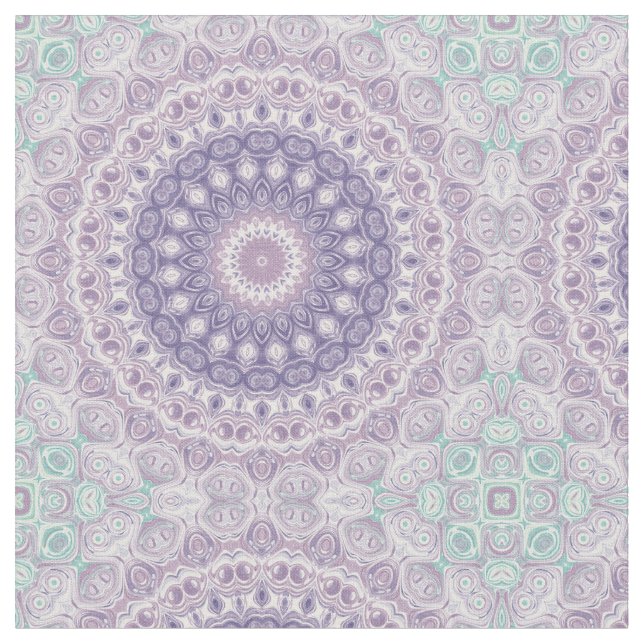 Lavender und Lilac Mandala Pattern Stoff (Nahaufnahme)