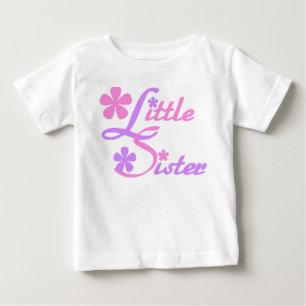 Lavender und Pink Little Sister Baby T-shirt