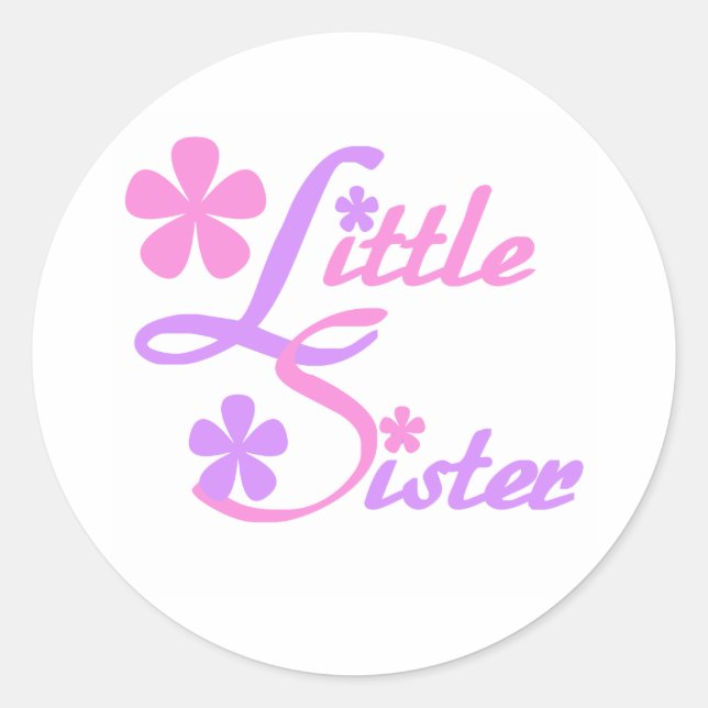 Lavender und Pink Little Sister Runder Aufkleber (Vorderseite)